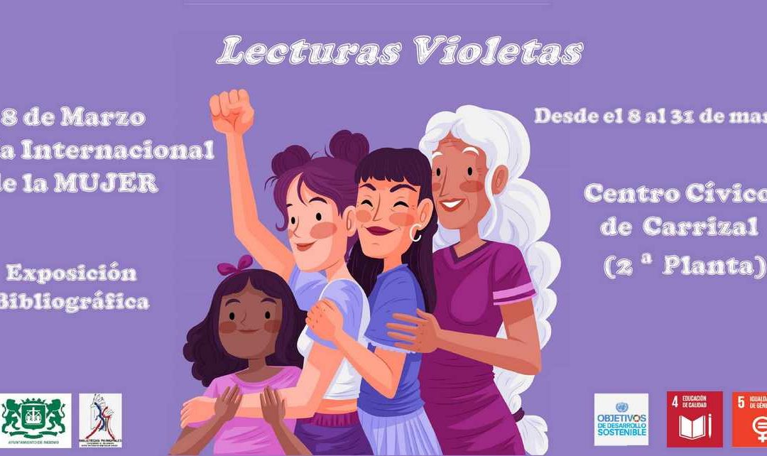 El servicio bibliotecario del Centro Cívico de Carrizal acoge la exposición literaria ‘Lecturas Violetas’