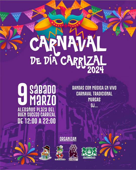 La Plaza del Buen Suceso de Carrizal acoge el 9 de marzo un divertido Carnaval de Día Tradicional