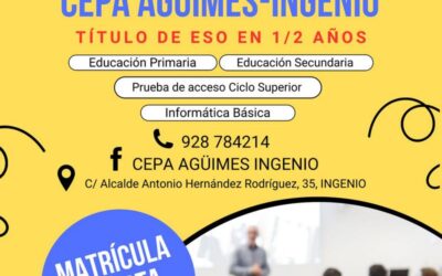 Abierta la matrícula del CEPA Agüimes-Ingenio para el curso 2025-2026