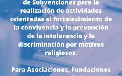 Abierta la Convocatoria de Ayudas 2025 de la Fundación Pluralismo y Convivencia