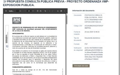 Ingenio avanza en la regulación de los vehículos de movilidad personal con la apertura del trámite de consulta pública