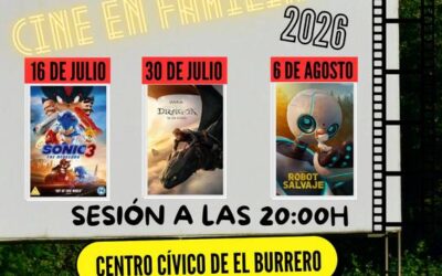 Tres noches de cine en El Burrero para disfrutar en familia