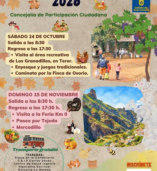 Participación Ciudadana organiza dos nuevas salidas dentro de la Campaña de Otoño 2026
