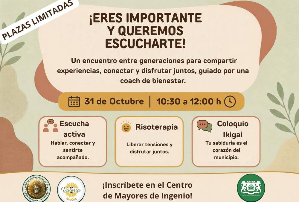 El Centro de Mayores de Ingenio acoge un encuentro intergeneracional centrado en el bienestar