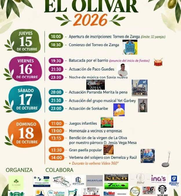 Llega la Fiesta del Olivar 2026 al barrio de El Lirón